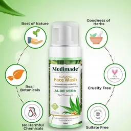 Medimade Unisex Aloe Vera Foaming Face Wash - 160 ml image 3