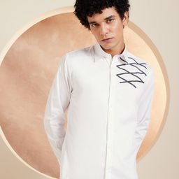 DENNISON Smart Geometric Printed Cotton Casual Shirt-image-51