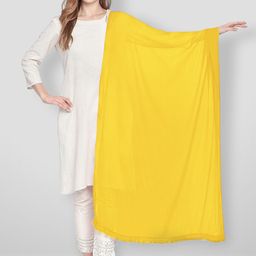 Dupatta Bazaar Yellow Solid Dupatta image 5
