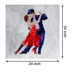 999Store Grey & Red Lovely Couple with Ballroom Dance Wall Art image 2