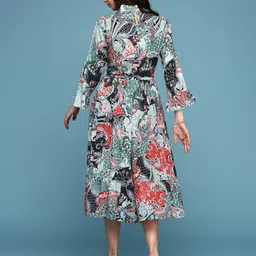 SHOWOFF Multicoloured Floral A-Line Dress image 5