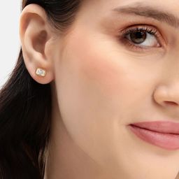 DressBerry Gold-Plated CZ Geometric Studs Earrings-34