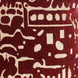 ROMEE Set of 5 Chenille Textured Maroon & Cream Abstract Square Cushion Covers image 2