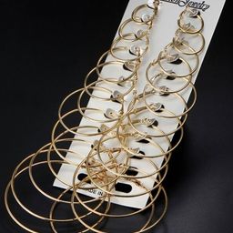 YouBella Women Set of 12 Gold-Plated Hoop Earrings-image-50