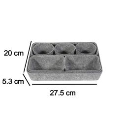 MARKET99 Grey Rectangular Felt Desk Organizer image 2