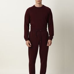ARTICALE Men Burgundy Solid Slim-Fit Track Pants-image-60