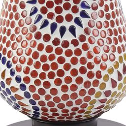 Devansh Red & White Textured Mosaic Table Lamp image 4