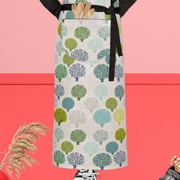 ArtzFolio Black & White Printed Cotton Waist Apron-image-123