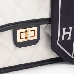 Mast & Harbour Quilted Structured Shoulder Bag With Bow image 3