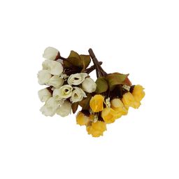 TIED RIBBONS Set of 2 Yellow & White Artificial Flower Bunches With Vase image 3