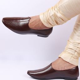 FAUSTO Men Ethnic Textured Lightweight Mojaris-13