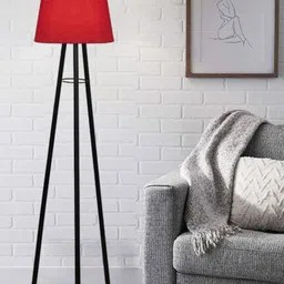 Homesake Maroon & Black Solid Contemporary Tripod Lamp-15