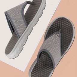 FAUSTO Men Grey Self Design Thong Flip-Flops-image-52