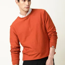 RARE RABBIT Men Earl Rust Sweatshirt-image-35