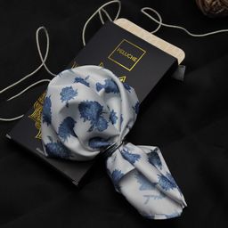 PELUCHE Men White Silk Flower Pocket Squares-picture-35