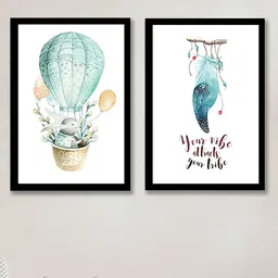 Art Street White & Blue Set of 2 Slogan Framed Wall Art-33