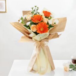 Orange Charm Multi-Flowers Bouquet-13