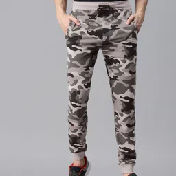 TOM BURG Men Grey Camouflage Printed Track Pants-image-31