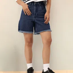 DressBerry Women Urban Vibe Frayed Denim Shorts-picture-38