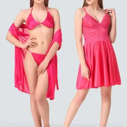 Romaisa Women Pink Nightdress-picture-44