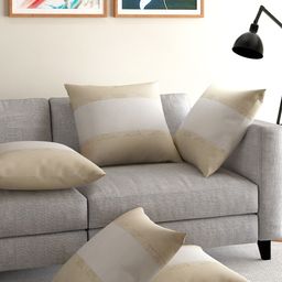 ANS Golden Set of 5 Brocade 16'' x 16'' Square Cushion Covers-image-14