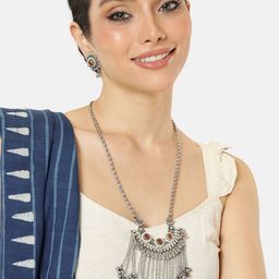 AITIHYA Brass Silver-Plated Handcrafted Necklace-image-88