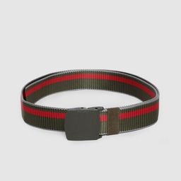 HIGHLANDER Men Green Striped & Woven Design Belt-16