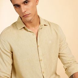 French Connection Men Solid Slim Fit Cotton Linen Casual Shirt-image-40