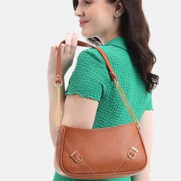 Mast & Harbour Solid Tan Shoulder Bag-image-25