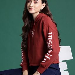 DressBerry Drop-Shoulder Sleeves Printed Hooded Sweatshirt-picture-34