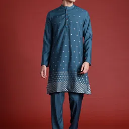 Anouk Ethnic Motifs Printed Regular Kurta With Pyjamas-10