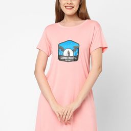 Inner Sense Peach-Coloured Printed Nightdress-28