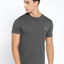 Dream of Glory Inc Men Charcoal Grey Solid Round Neck T-shirt-picture-26