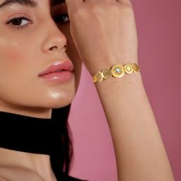 Rubans Voguish Women Gold-Plated Cuff Bracelet-image-49