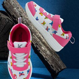 KazarMax KIds White & Pink Printed Walking Shoes-57