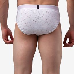 UnderJeans by Spykar Men White & Red Printed Basic Briefs PBS033 image 3