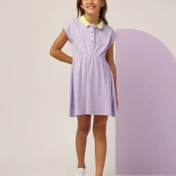 U.S. Polo Assn. Girls Light Purple Cinched Waist Polo Dress-picture-5