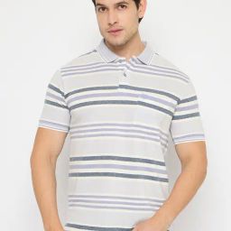Duke Lavender Regular Fit Striped Polo T-Shirt-image-42