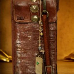 Art N Vintage Silvia Cognac Leather Textured  Zip Around Wallet for Women-6