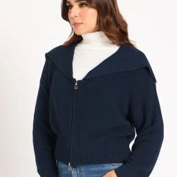 FEMMELLA Blue Relaxed Fit Solid Jacket-image-56