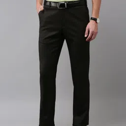 Park Avenue Men Checked Formal Trousers-image-45