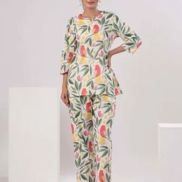 Say Multicolour Cotton Regular Fit Floral Print Night Suit-picture-31