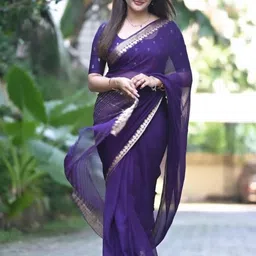 DIVASTRI Purple Viscose Rayon Woven Design Sarees-picture-49