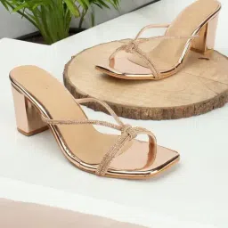 Iconics Women's Rose Gold Casual Sandals-image-49