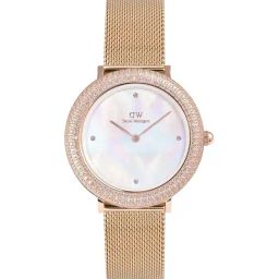 DANIEL WELLINGTON Crystal Bezel Mother of Pearl White Round Dial Analogue Women Watch - DW00100823K-picture-12