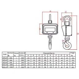 TAJ+ OCS Premium 5000 Kg Capacity Aluminium Heavy Sturdy Digital Crane Scale with IR Remote, TI-OCS-5T image 4