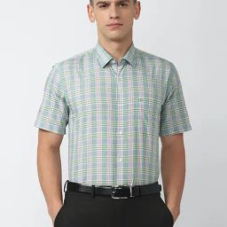 Peter England Multi Regular Fit Checks Shirt-image-12