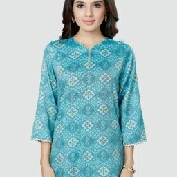Saree Swarg Blue Printed Tunic-picture-23