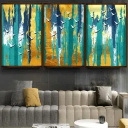 The Art House Abstract Multicolor Canvas Painting-19
