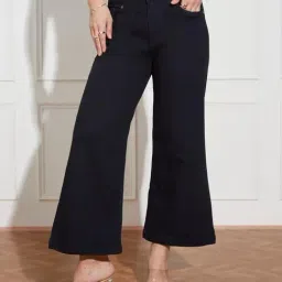 Miss Chase Black Denim Solid Jeans-picture-9